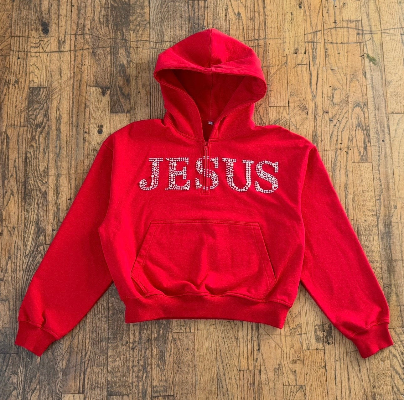 Pearl Quarter Zip 'JESUS'' Hoodie